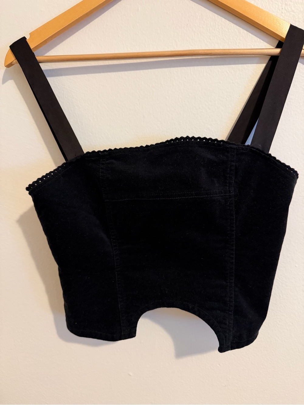 Urban Outfitters Black Velvet Crop Top